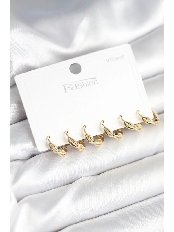 Gümüş Kadın Küpe Gold Renk Pirinç Sarmal 925 Ayar&hellip;