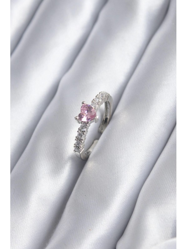 Gümüş Kadın Yüzük Taşlı Kalp Renk Zirkon Pembe Kristal… Gümüş Kadın Yüzük Taşlı Kalp Renk Zirkon Pembe Kristal…