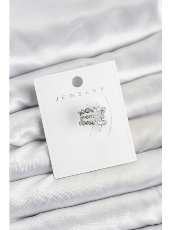 Gümüş Küpe Taşlı Renk Zirkon Pirinç Kıkırdak Earcuff&hellip;