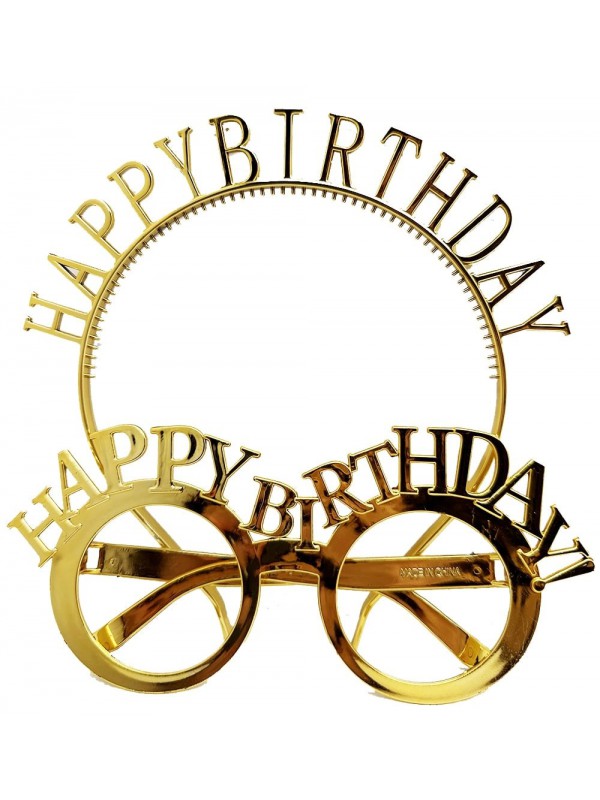 Altın Gözlük Happy Birthday Yazılı Taç Ve Seti Renk&hellip;