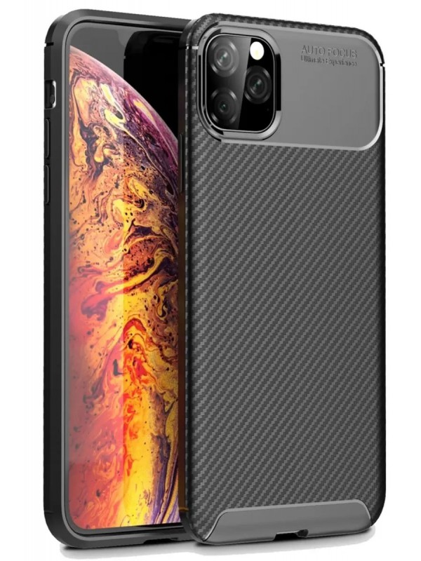 İPhone 11 Pro Max Kılıf Auto Focus Karbon Kapak - Siyah&hellip;
