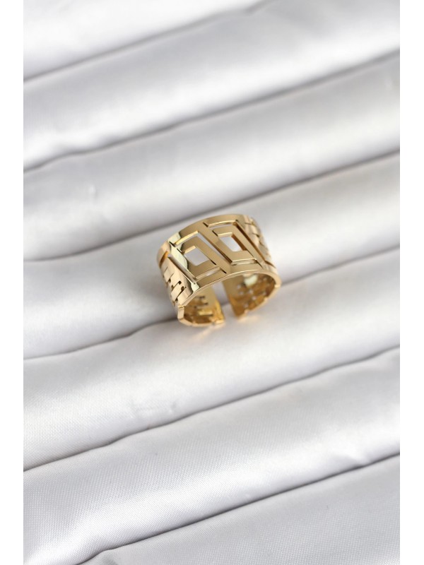 Çelik Kadın Yüzük 316L Gold Renk Geometrik&hellip;