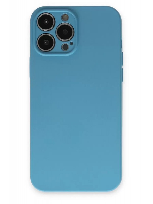 İPhone 13 Pro Max Kılıf Nano İçi Kadife Silikon - Mavi&hellip;