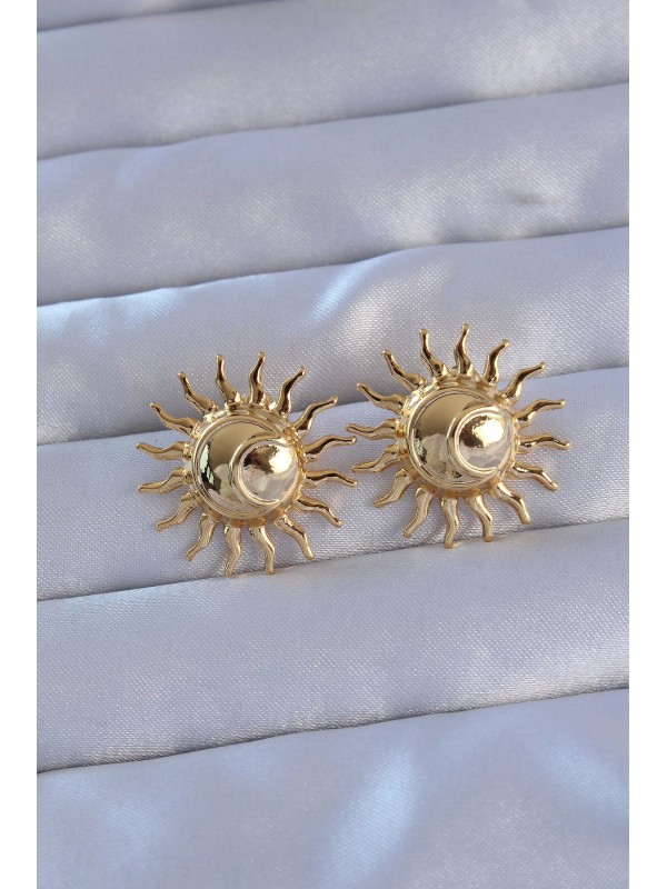 Çelik Küpe 316L Gold Renk Güneş&hellip;