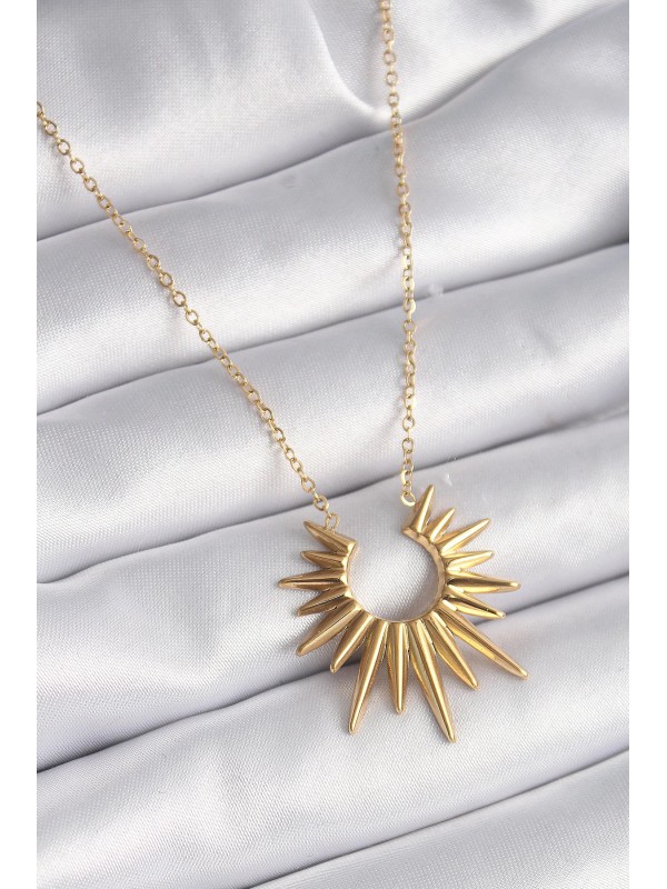 Çelik Kadın Kolye Vintage 316L Gold Renk Güneş&hellip;