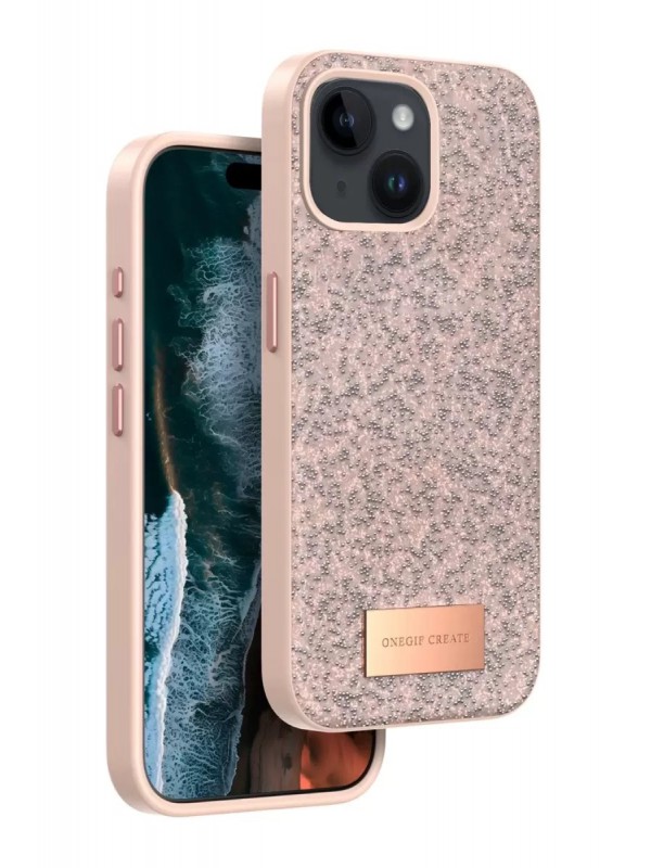 İPhone 15 Bright Simli Kapak - Pembe&hellip;