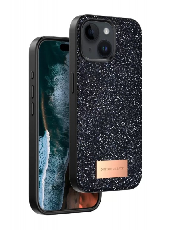 İPhone 15 Bright Simli Kapak - Siyah&hellip;