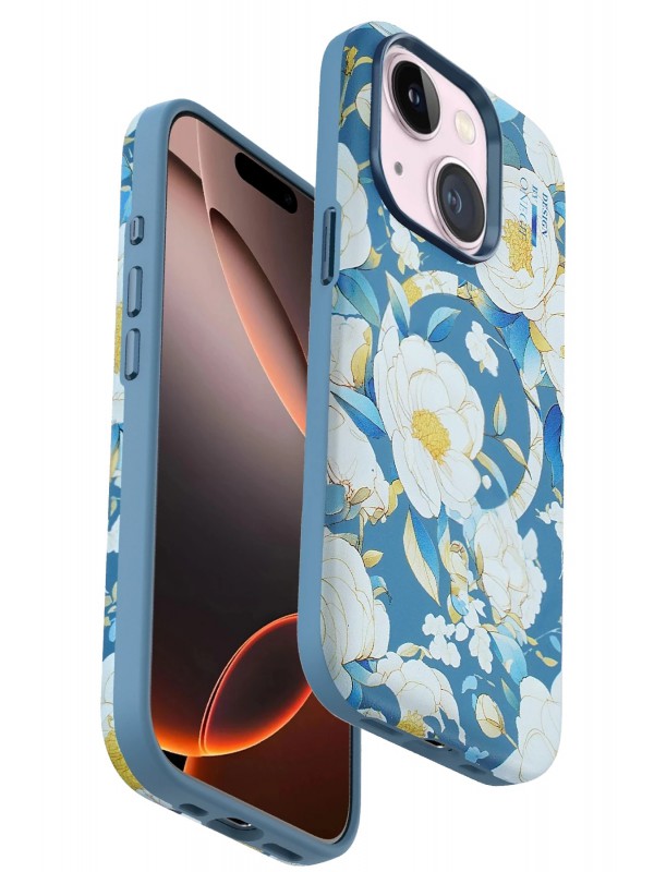 İPhone 15 Flower Series Magsafe Kapak - Mavi&hellip;