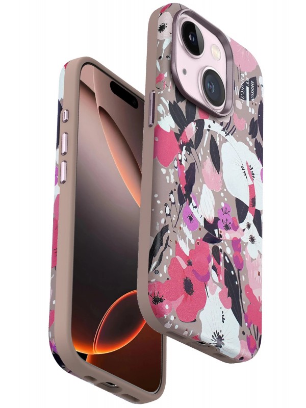 İPhone 15 Flower Series Magsafe Kapak - Pembe&hellip;