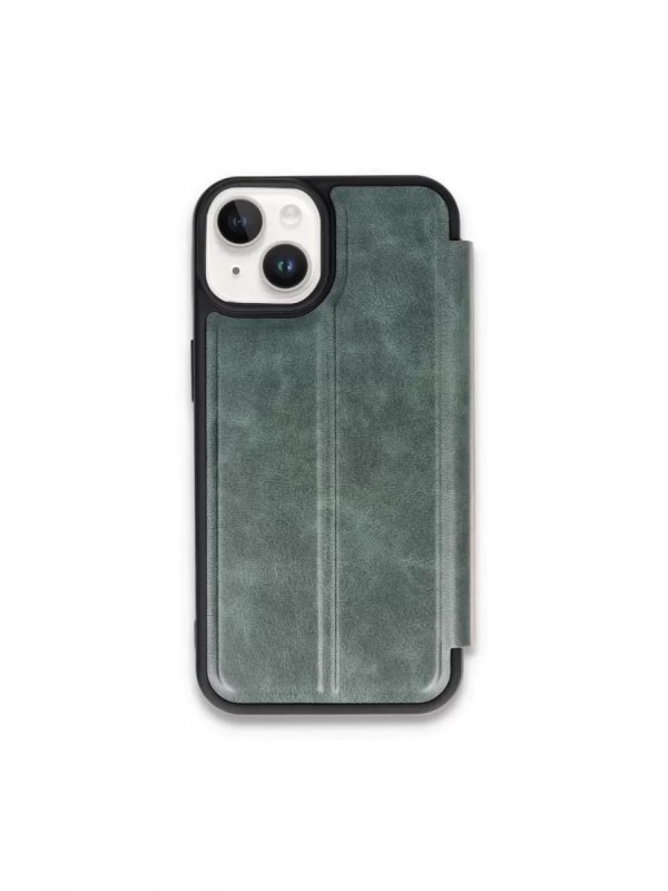 İPhone 15 Kılıf Flip Cover - Koyu Yeşil&hellip;
