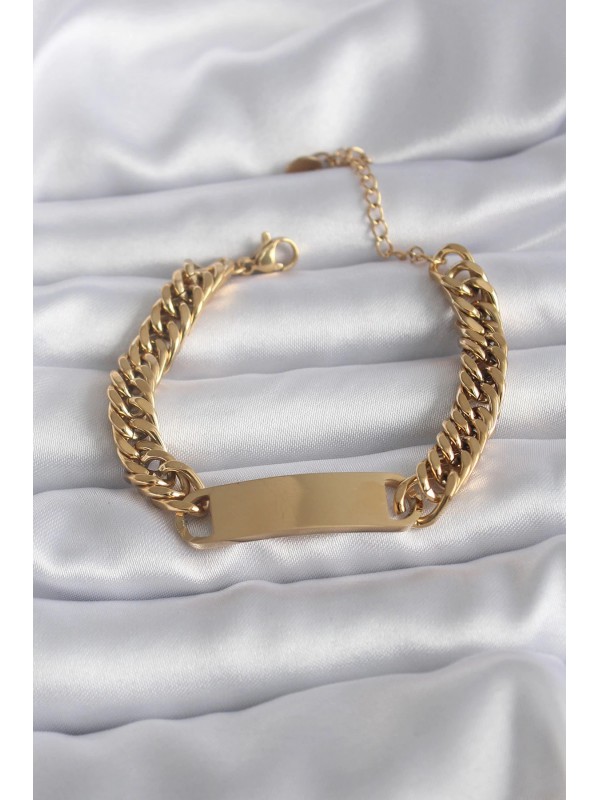 Çelik Kadın Bileklik 316L Gold Renk İsim Yazılabilir&hellip;