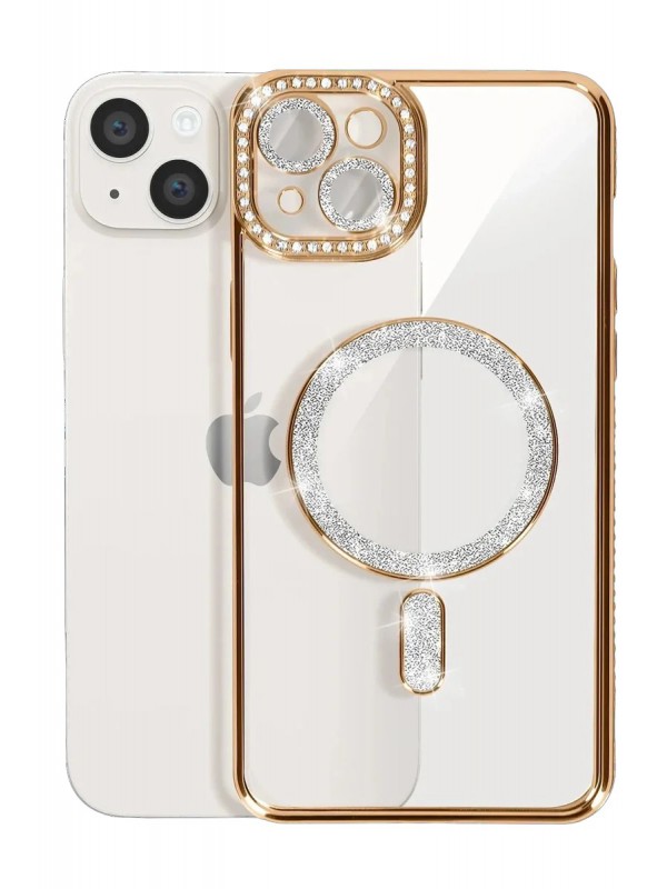 İPhone 15 Kılıf Joke Simli Magneticsafe - Gold&hellip;