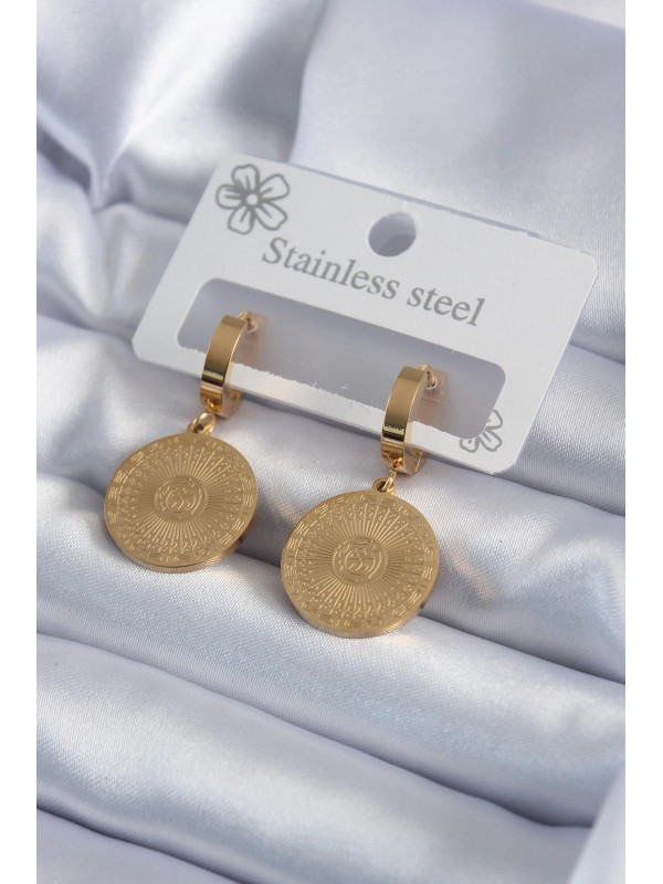 Çelik Kadın Küpe 316L Gold Renk İşleme Detay&hellip;