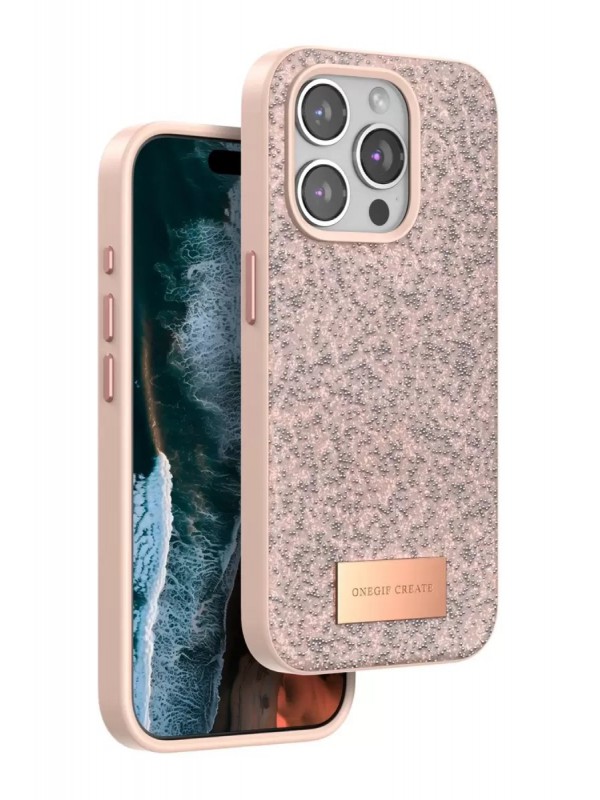 İPhone 15 Pro Bright Simli Kapak - Pembe&hellip;