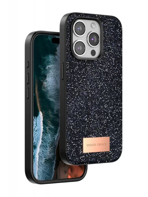 İPhone 15 Pro Bright Simli Kapak - Siyah&hellip;