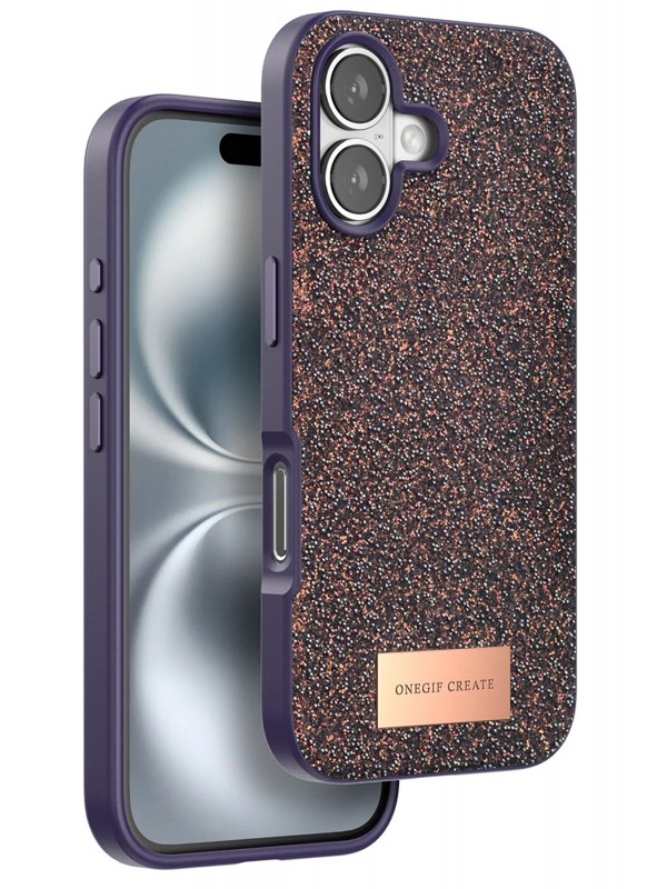 İPhone 16 Bright Simli Kapak - Derin Mor&hellip;