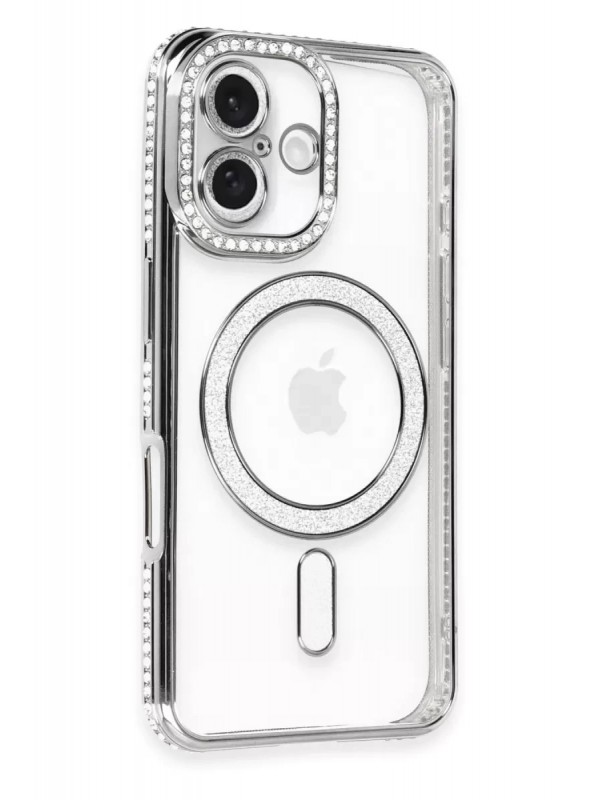 İPhone 16 Kılıf Joke Simli Magneticsafe - Gri&hellip;
