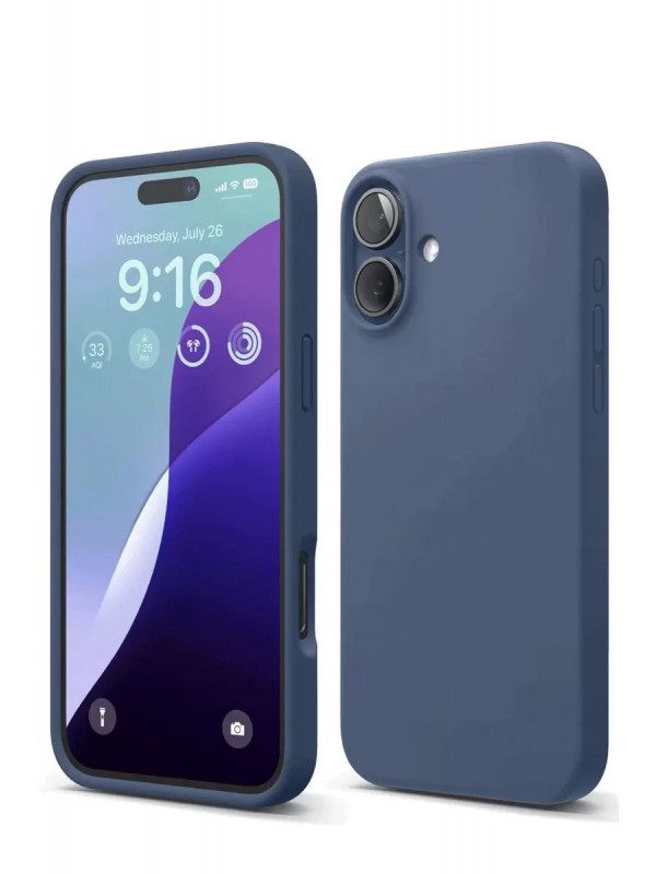 İPhone 16 Kılıf Nano İçi Kadife Silikon - Lacivert&hellip;