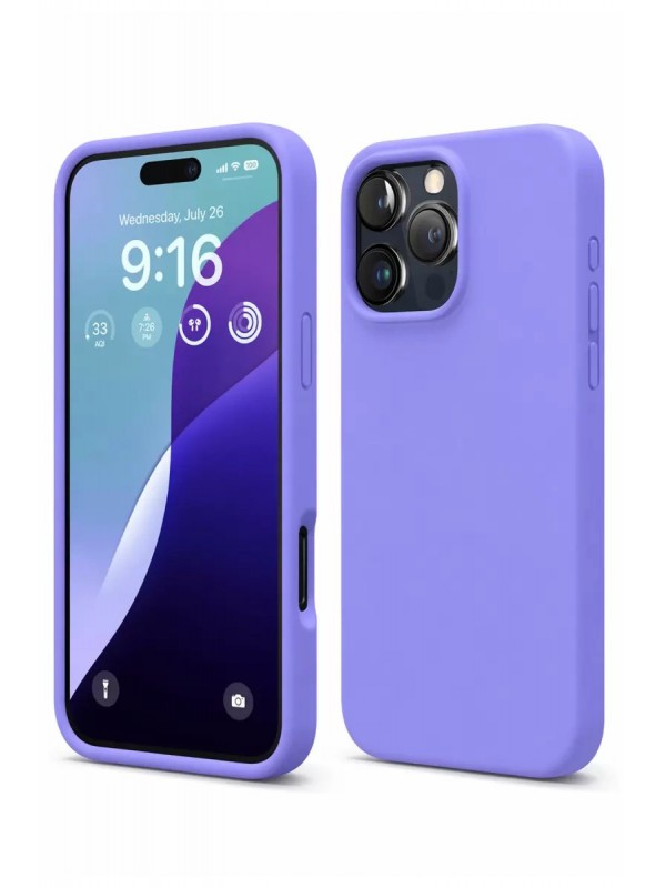 İPhone 16 Pro Max Kılıf Nano İçi Kadife Silikon - Lila&hellip;