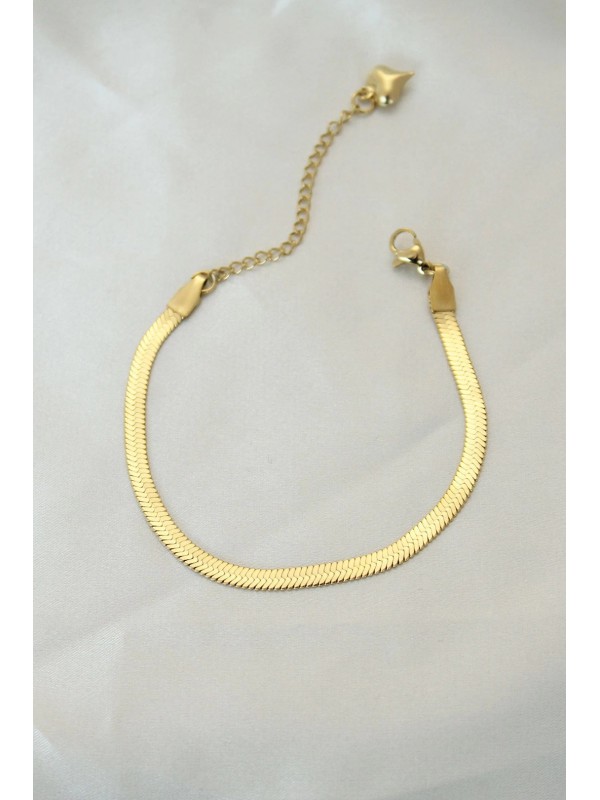 Çelik Bileklik 316L Gold Renk İtalyan Zincirli&hellip;