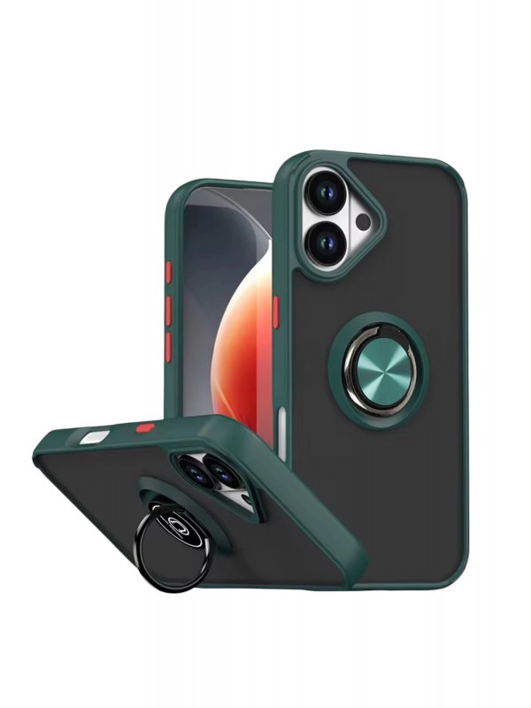 Yüzüklü İPhone 17 Montreal Silikon Kapak - Yeşil… Yüzüklü İPhone 17 Montreal Silikon Kapak - Yeşil…