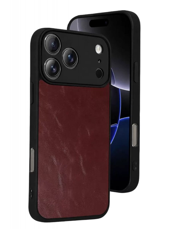 İPhone 17 Pro Aras Deri Kapak - Bordo&hellip;