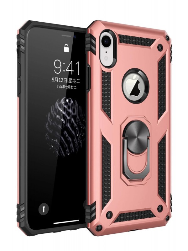 Yüzüklü İPhone XR Kılıf Sofya Silikon Kapak - Rose&hellip;