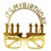 Altın Gözlük İt 39 S My Birthday Yazılı Taç Ve Mum