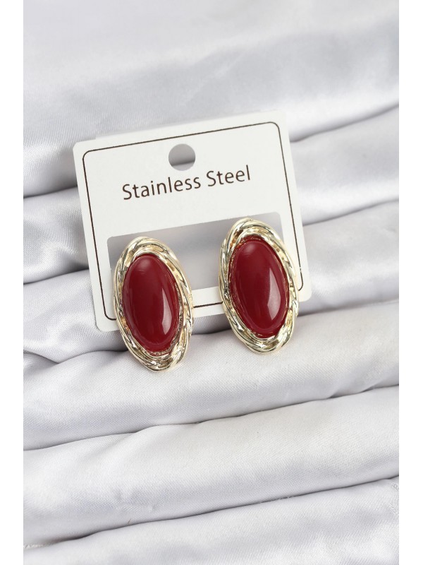 Kadın Küpe Vintage Kırmızı Badem&hellip;