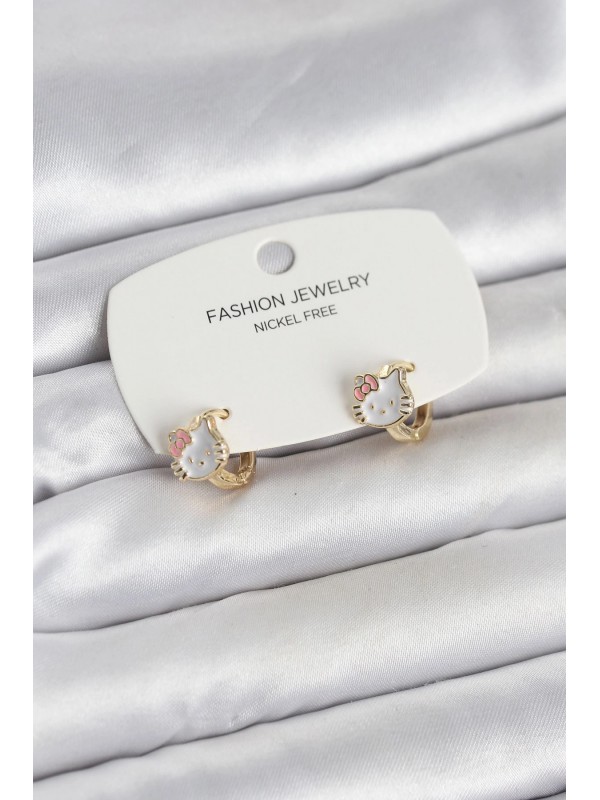Küpe Kitty Gold Renk Pirinç Çocuk… Küpe Kitty Gold Renk Pirinç Çocuk…