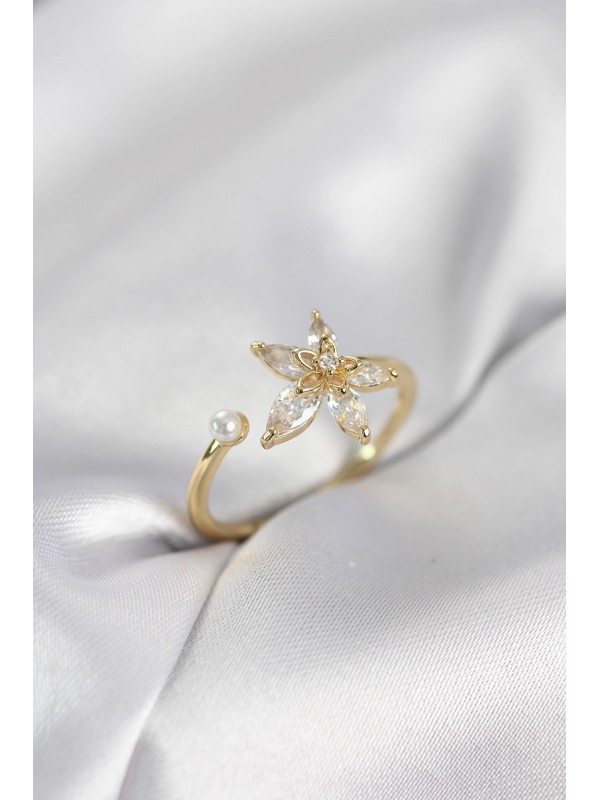 Kadın Yüzük Taşlı Lotus Zirkon Gold Renk&hellip;