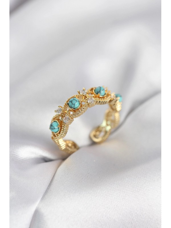 Kadın Yüzük Taşlı Vintage Mavi Gold Renk… Kadın Yüzük Taşlı Vintage Mavi Gold Renk…