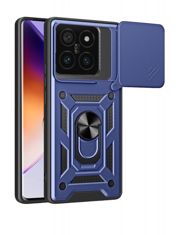 Yüzüklü Mi 14T Pro Kılıf Pars Lens Silikon - Lacivert&hellip;
