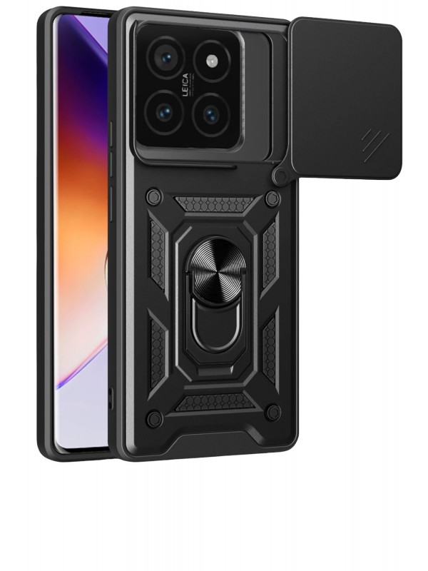 Yüzüklü Mi 14T Pro Kılıf Pars Lens Silikon - Siyah&hellip;