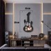 Modern Rock Serisi Siyah Lazer Kesim Gitar Figürlü Modern Rock Serisi Siyah Lazer Kesim Gitar Figürlü