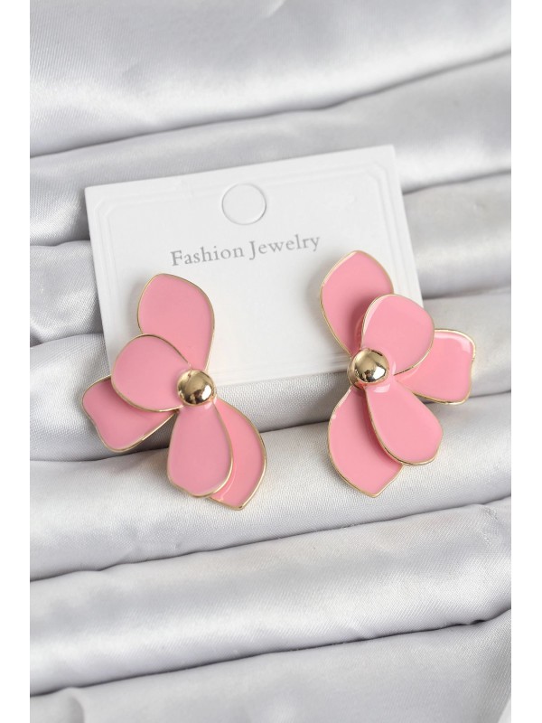Kadın Küpe Pembe Mineli Lotus Pirinç… Kadın Küpe Pembe Mineli Lotus Pirinç…