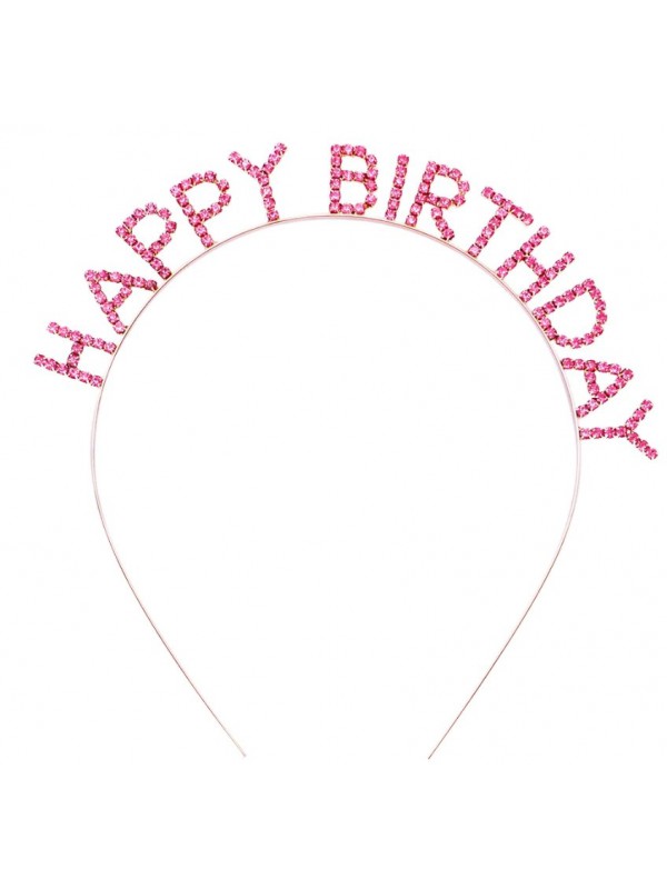 Kaplama Taşlı Pembe Renk Kristal Gold Happy Birthday&hellip;