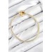 Kadın Bileklik Taşlı Kalp Pirinç Charm Zirkon Gold Renk Kadın Bileklik Taşlı Kalp Pirinç Charm Zirkon Gold Renk