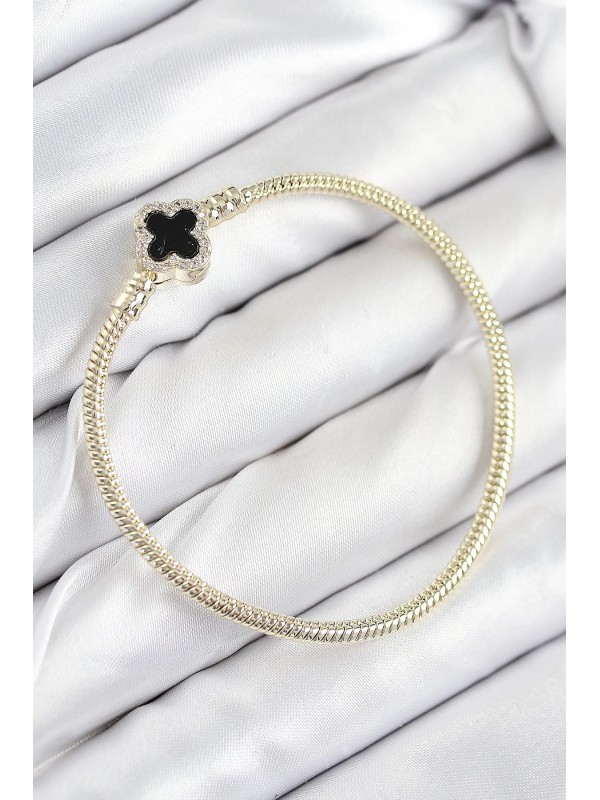 Kadın Bileklik Taşlı Pirinç Charm Zirkon Yonca Gold… Kadın Bileklik Taşlı Pirinç Charm Zirkon Yonca Gold…