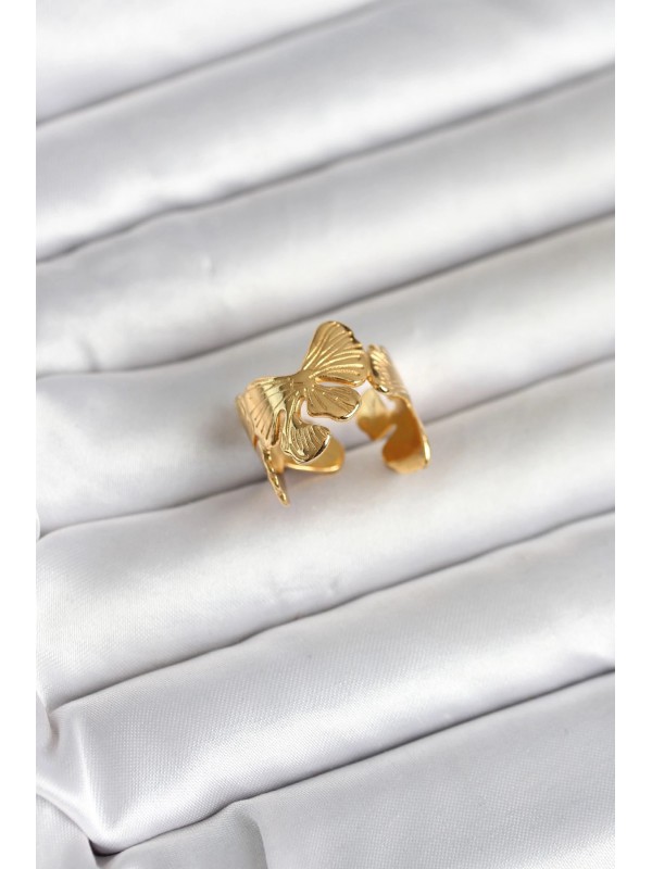 Çelik Kadın Yüzük 316L Gold Renk Lotus&hellip;