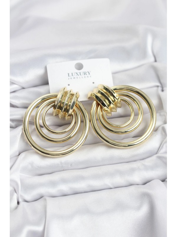 Kadın Küpe Vintage Pirinç Gold Renk Halka&hellip;