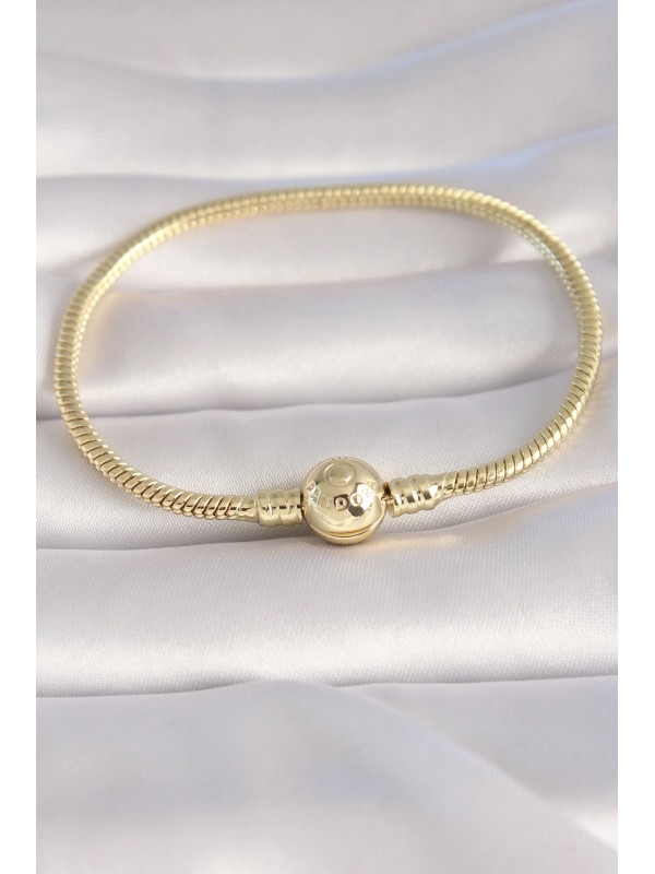 Kadın Bileklik Pirinç Gold Renk İşleme Detay Charm&hellip;