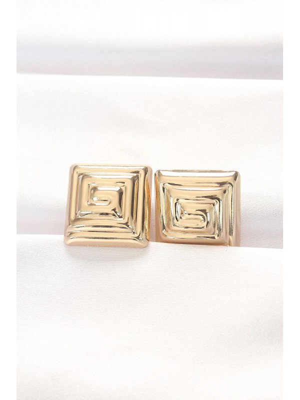 Küpe Pirinç Gold Renk Kare Form&hellip;