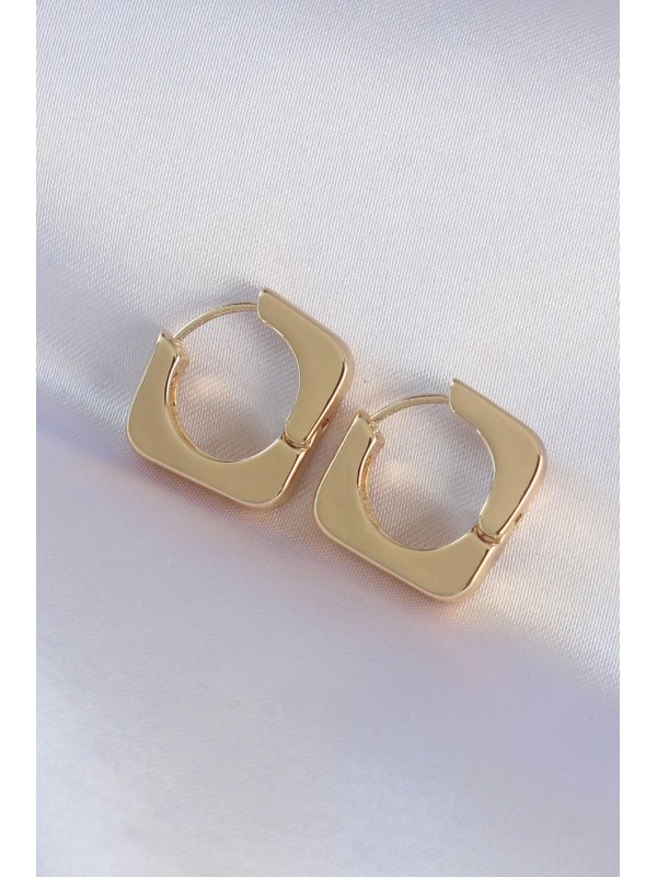 Küpe Pirinç Gold Renk Kare&hellip;