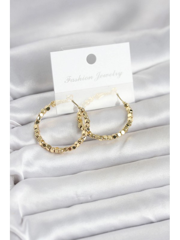 Kadın Küpe Pirinç Gold Renk Minimal Kare Halka… Kadın Küpe Pirinç Gold Renk Minimal Kare Halka…