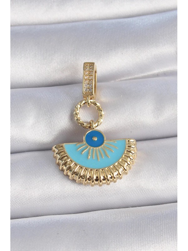 Pirinç Gold Renk Nazar Boncuklu Ajda Charm… Pirinç Gold Renk Nazar Boncuklu Ajda Charm…