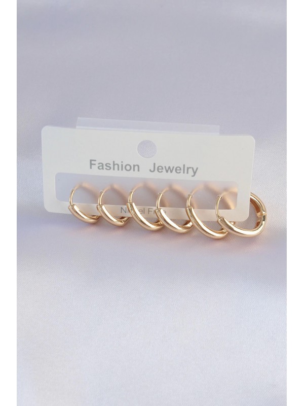 Küpe Pirinç Gold Renk Oval Seti&hellip;