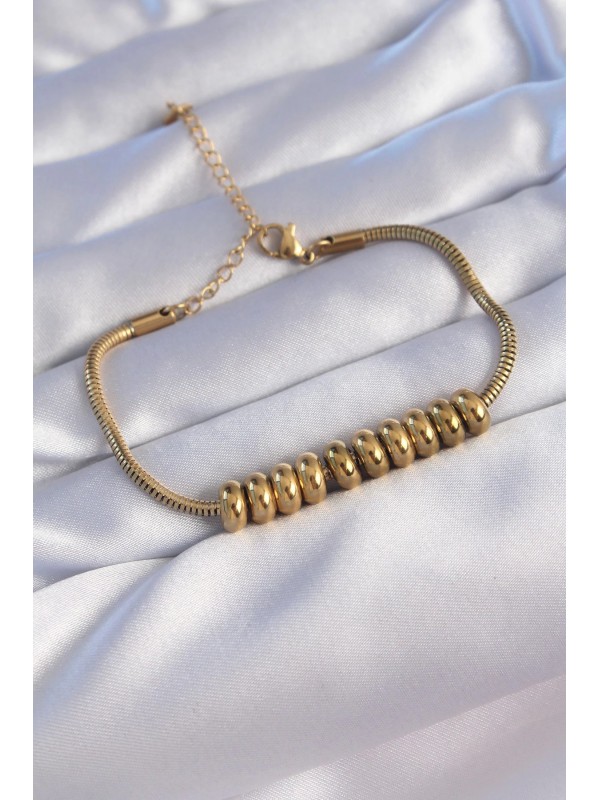 Çelik Bileklik 316L Gold Renk Oval Figürlü… Çelik Bileklik 316L Gold Renk Oval Figürlü…