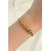 Çelik Bileklik 316L Gold Renk Oval Figürlü