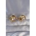 Küpe Pirinç Gold Renk Tırtıklı Bombe